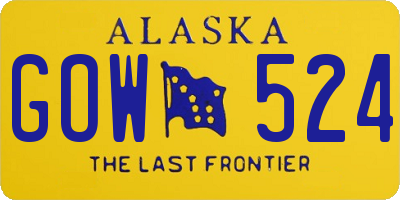 AK license plate GOW524