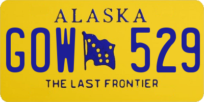AK license plate GOW529