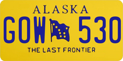 AK license plate GOW530