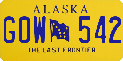 AK license plate GOW542