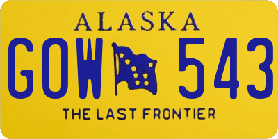 AK license plate GOW543