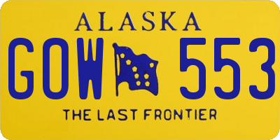 AK license plate GOW553
