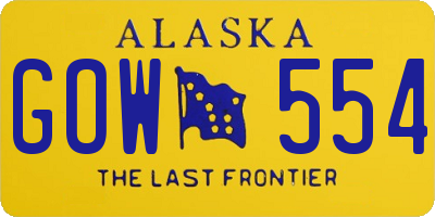 AK license plate GOW554