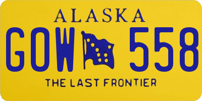AK license plate GOW558