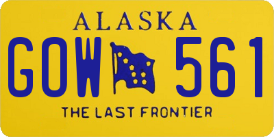 AK license plate GOW561