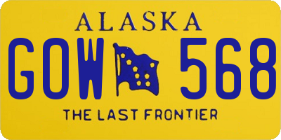 AK license plate GOW568