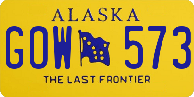 AK license plate GOW573