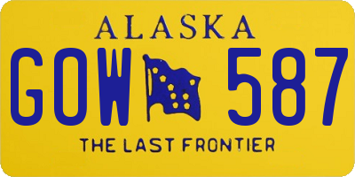 AK license plate GOW587