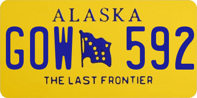 AK license plate GOW592