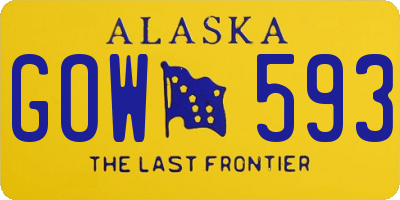 AK license plate GOW593
