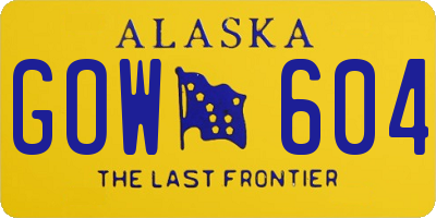 AK license plate GOW604