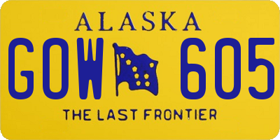 AK license plate GOW605