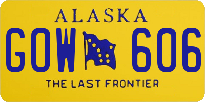 AK license plate GOW606