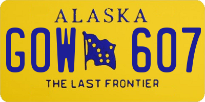 AK license plate GOW607