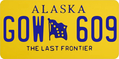 AK license plate GOW609