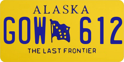 AK license plate GOW612