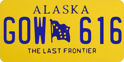 AK license plate GOW616