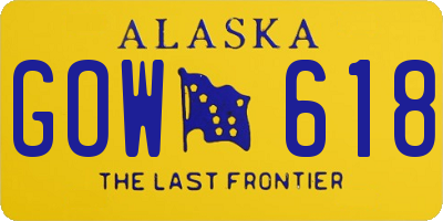 AK license plate GOW618
