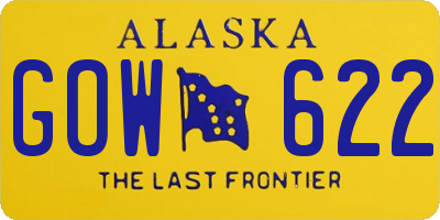 AK license plate GOW622