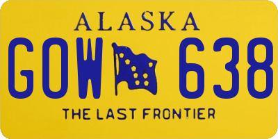 AK license plate GOW638