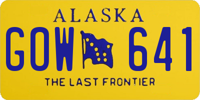 AK license plate GOW641