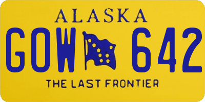 AK license plate GOW642