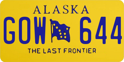 AK license plate GOW644