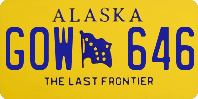 AK license plate GOW646