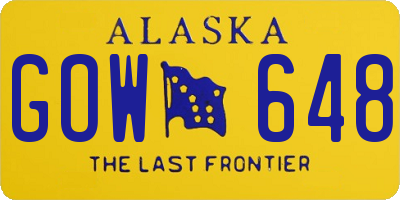 AK license plate GOW648