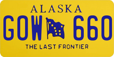 AK license plate GOW660