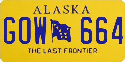 AK license plate GOW664