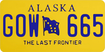 AK license plate GOW665