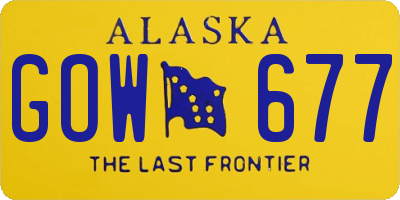 AK license plate GOW677