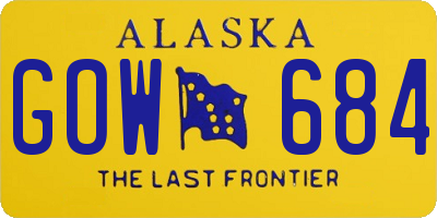 AK license plate GOW684