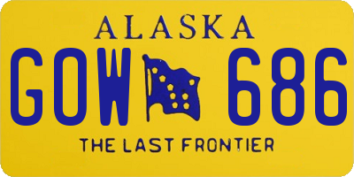 AK license plate GOW686