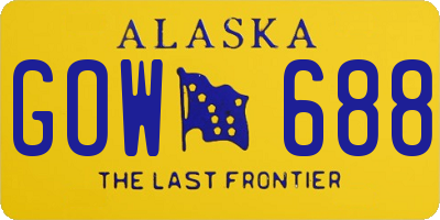 AK license plate GOW688