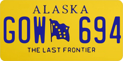 AK license plate GOW694