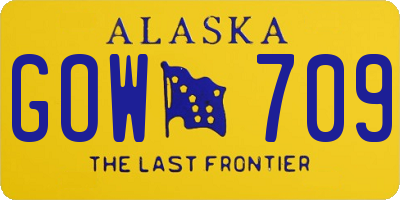 AK license plate GOW709