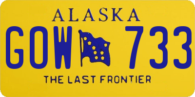 AK license plate GOW733
