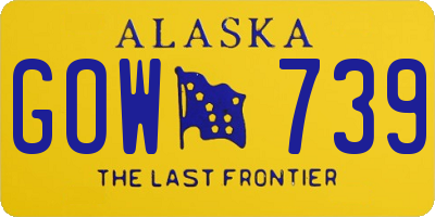 AK license plate GOW739