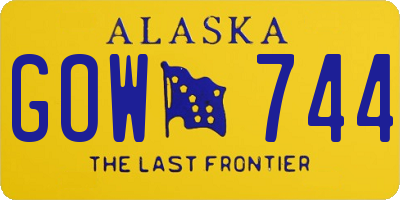 AK license plate GOW744