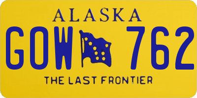 AK license plate GOW762