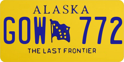 AK license plate GOW772
