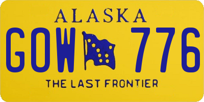 AK license plate GOW776