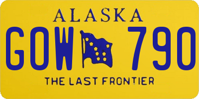AK license plate GOW790
