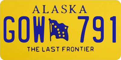 AK license plate GOW791