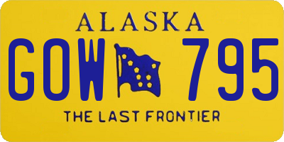 AK license plate GOW795