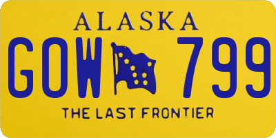 AK license plate GOW799