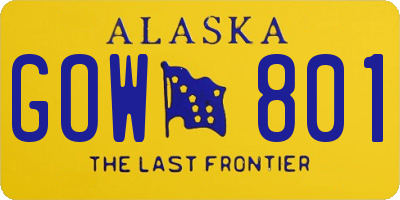 AK license plate GOW801