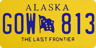 AK license plate GOW813